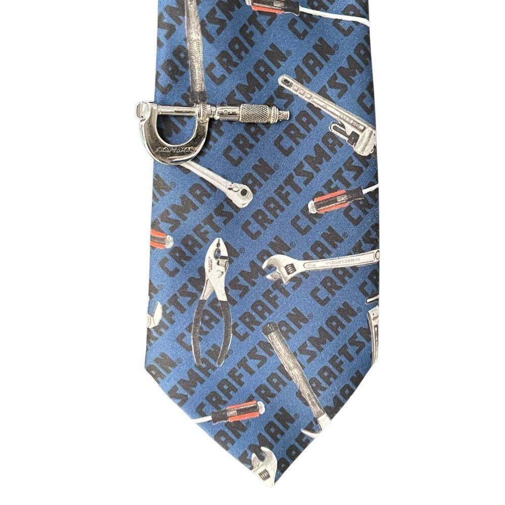 VTG Ralph Marlin Craftsman Tie With Matching  Craftsman Tie Clip
